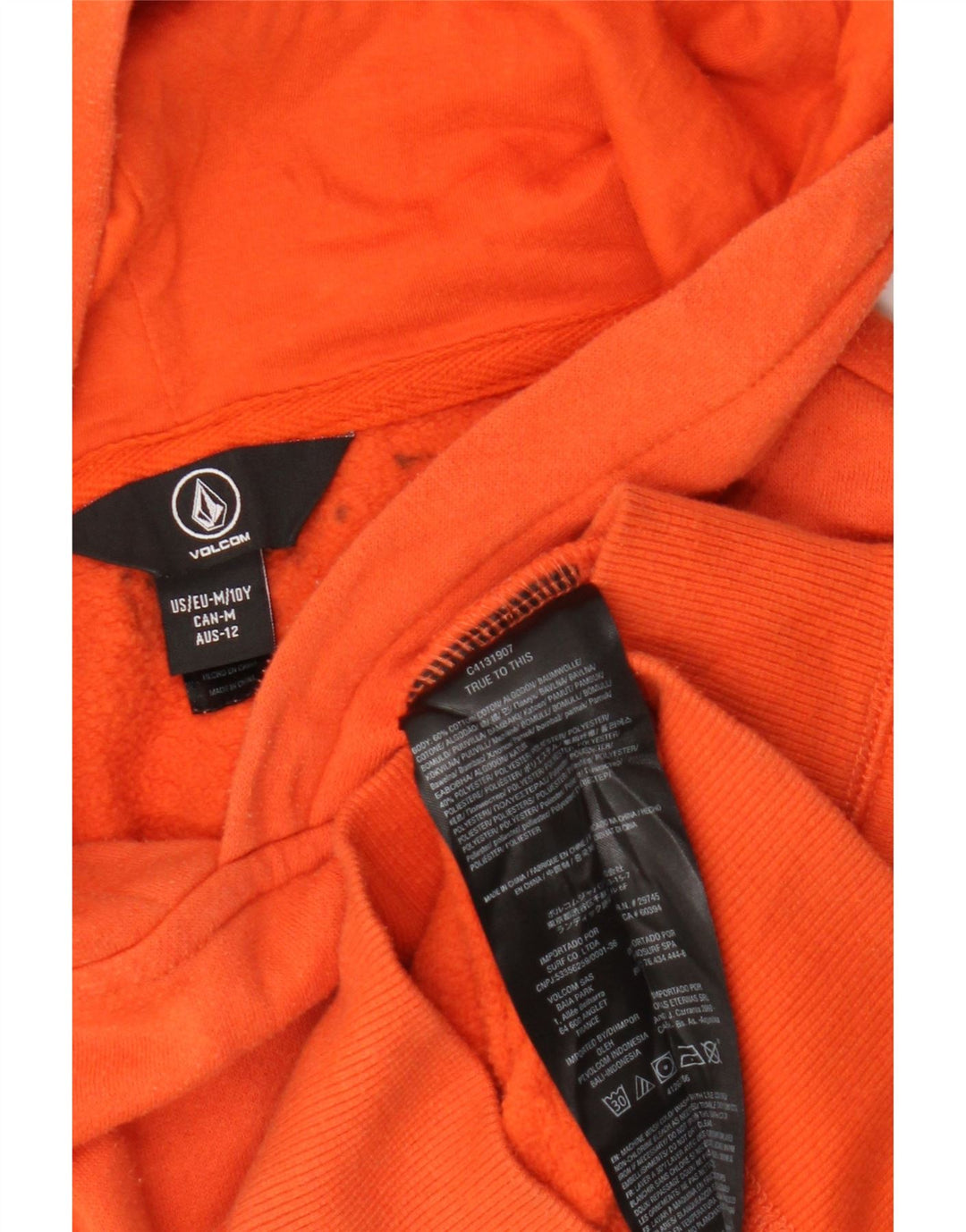 Volcom Kapuzenpullover mit Grafik für Jungen, 9–10 Jahre, mittelorange Baumwolle