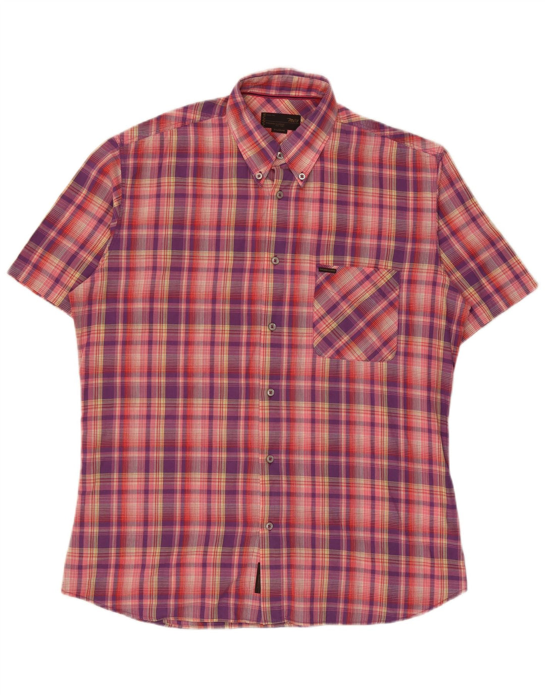 Marlboro Classics Herren Kurzarmhemd XL Rosa Kariert Baumwolle