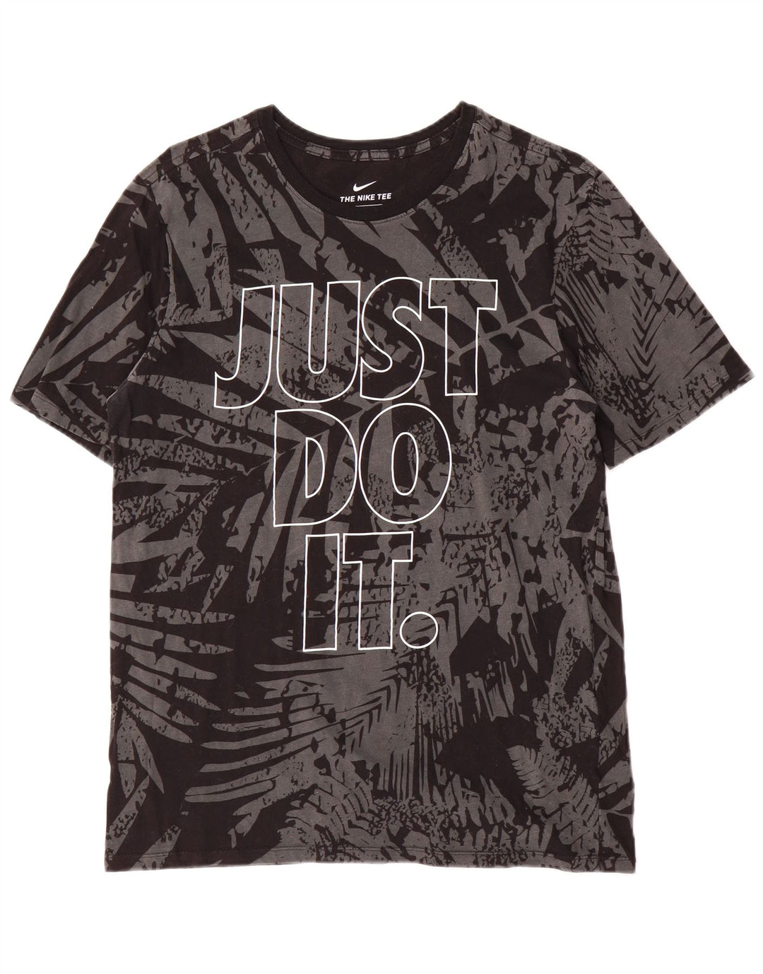 Nike Herren Athletic Cut Abstraktes Muster Grafik-T-Shirt-Oberteil Mittelgrau