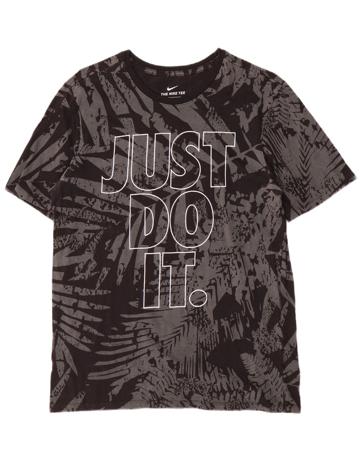 Nike Herren Athletic Cut Abstraktes Muster Grafik-T-Shirt-Oberteil Mittelgrau