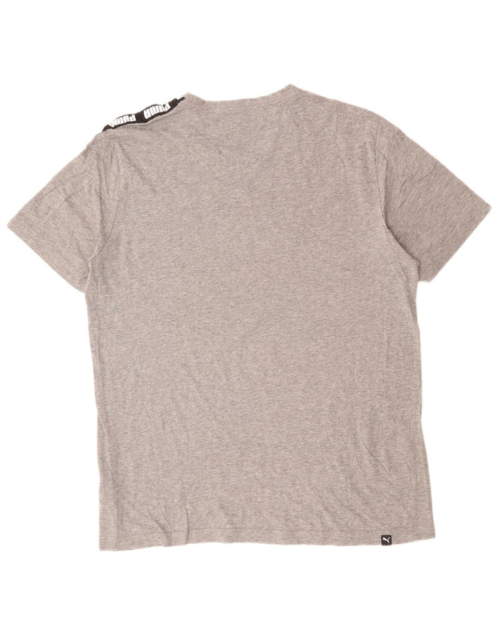 PUMA Herren Graphic T-Shirt Top Large Grau Colourblock Baumwolle