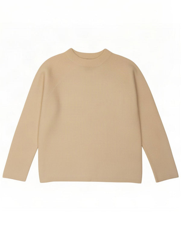 Massimo Dutti Damen-Pullover mit U-Boot-Ausschnitt, UK 14, mittlere, cremefarbene Wolle