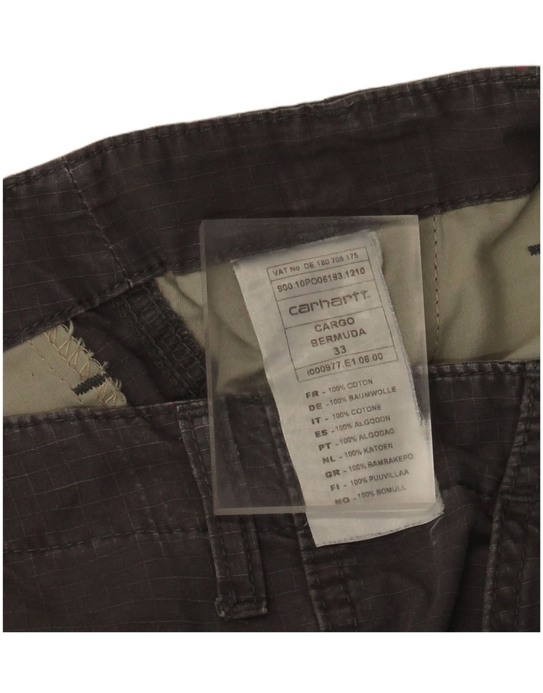 Carhartt Herren Cargoshorts W33 mittelgraue Baumwolle