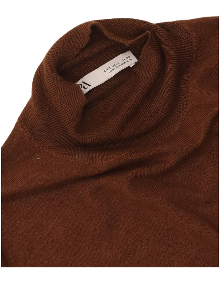 Zara Damen-Pullover mit Rollkragen, Gr. 14, Braun