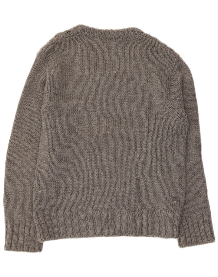 Zara Herren-Pullover mit V-Ausschnitt, großes graues Acryl