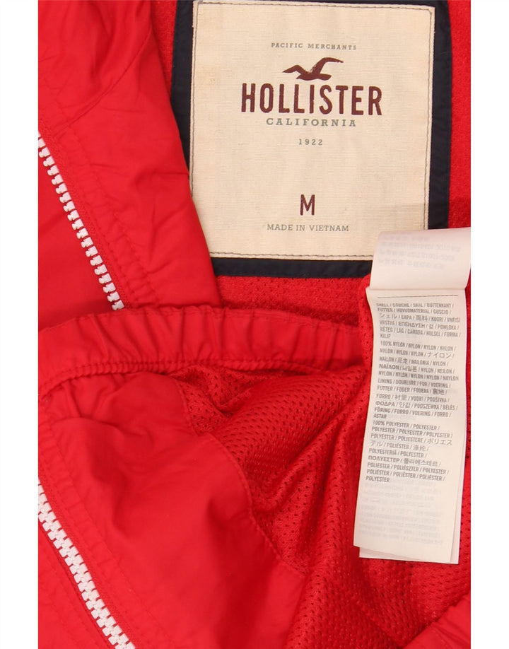 Hollister Damen-Regenjacke mit Kapuze, UK 12, mittelrotes Nylon