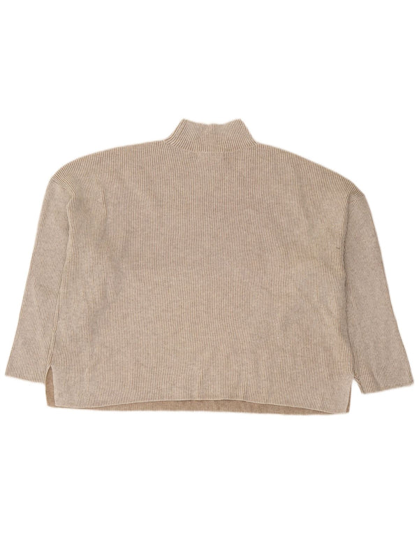 Marks & Spencer Damen-Pullover mit Rollkragen, Gr. 18, XL, Beige gestreift