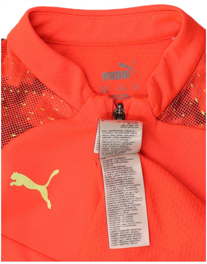 Puma Jungen Grafik-Pullover-Trainingsanzug-Oberteil, 11–12 Jahre, Orange, Farbblock