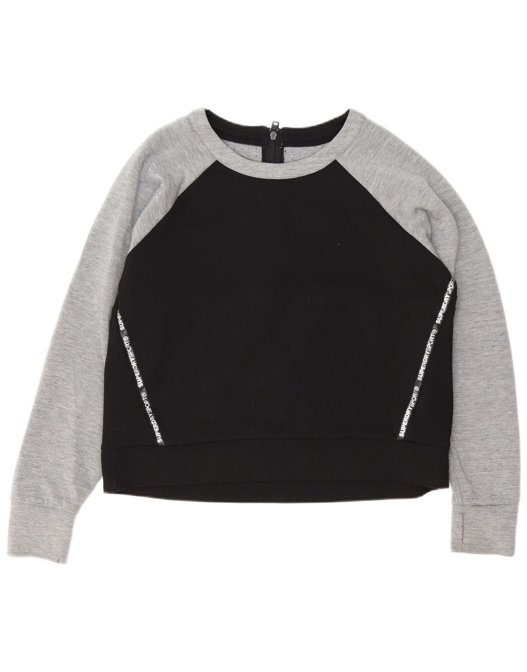Superdry Grafik-Sweatshirtpullover für Damen, UK 16, Größe L, Schwarz, Farbblock
