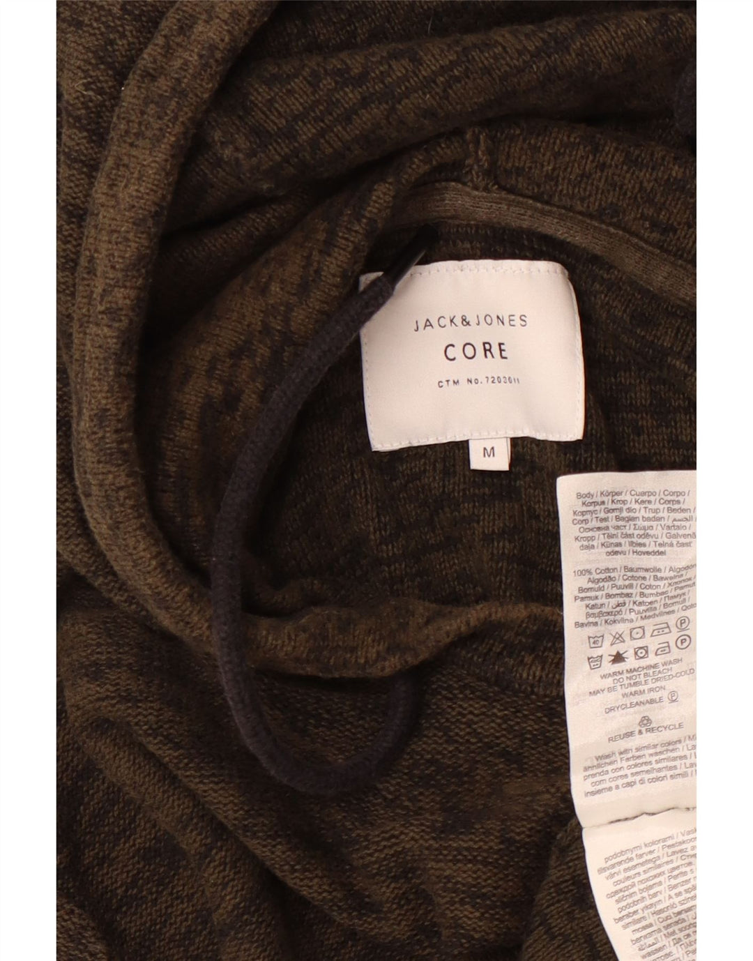 JACK & JONES Herren-Kapuzenpullover aus mittelkhakimelierter Baumwolle