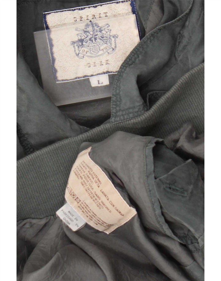 Vintage Herren Bomberjacke UK 40 Große graue Seide