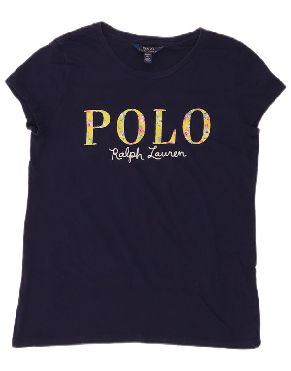 Polo Ralph Lauren Mädchen-T-Shirt mit Grafik, 15–16 Jahre, XL, Marineblau, Baumwolle
