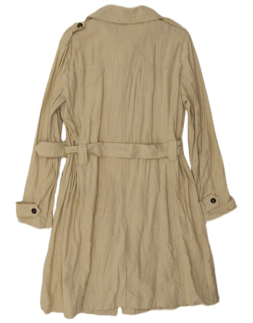 Vintage Damen Trenchcoat IT 46 Large Beige Lyocell