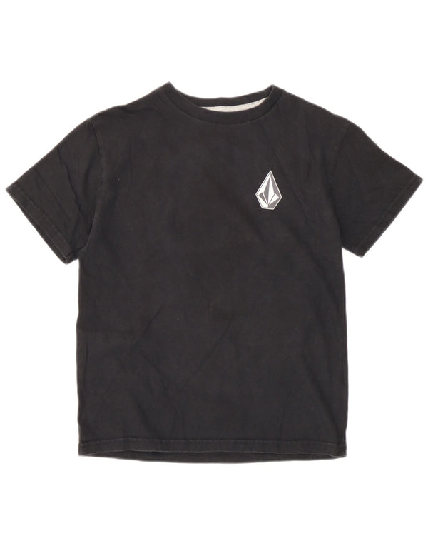 Volcom Womens Graphic T-Shirt Top UK 10 Small Schwarz Baumwolle