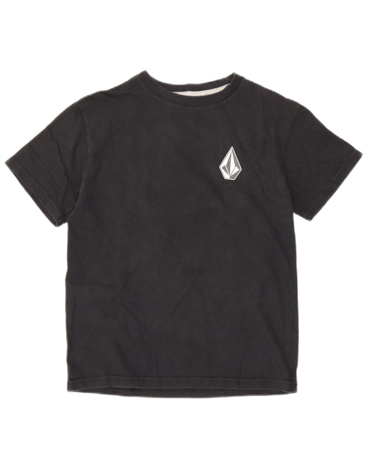 Volcom Womens Graphic T-Shirt Top UK 10 Small Schwarz Baumwolle
