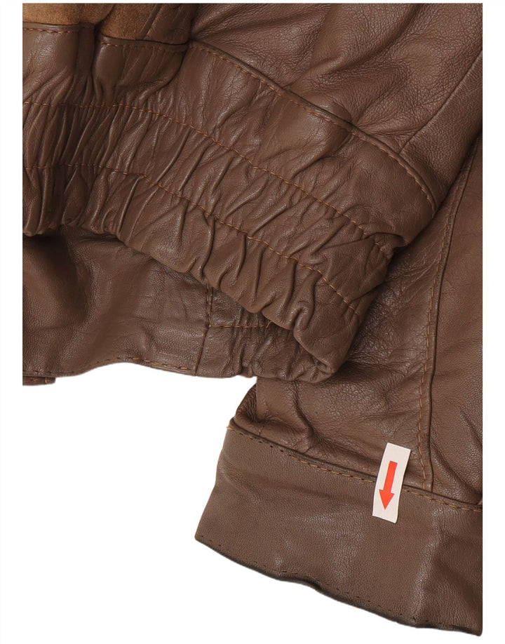 Vintage Herren Bomber Shearling Jacke IT 52 XL Braun