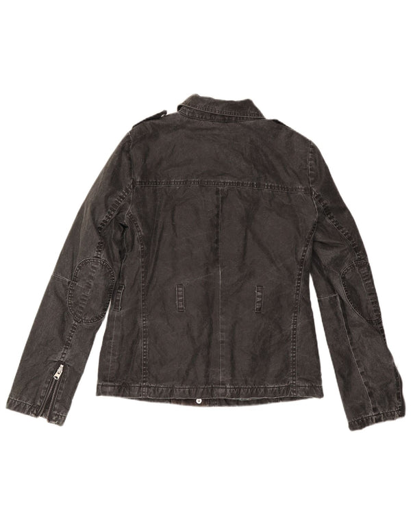 Topshop Damen Jeansjacke UK 8 Small Schwarz Polyacryl