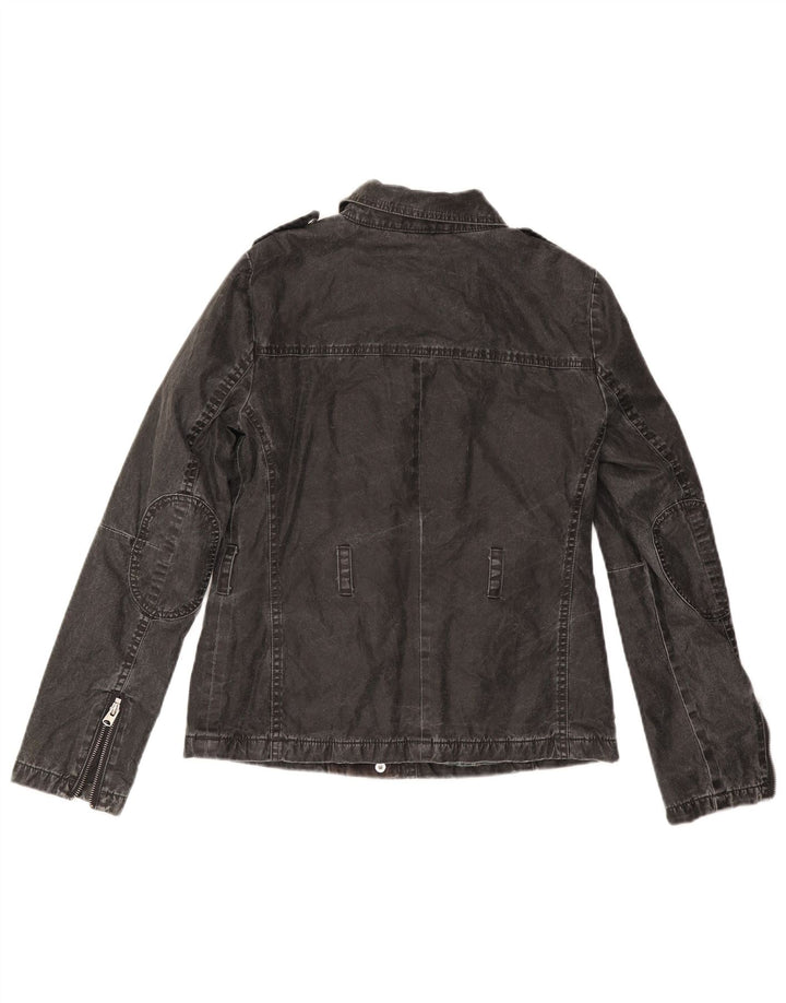 Topshop Damen Jeansjacke UK 8 Small Schwarz Polyacryl
