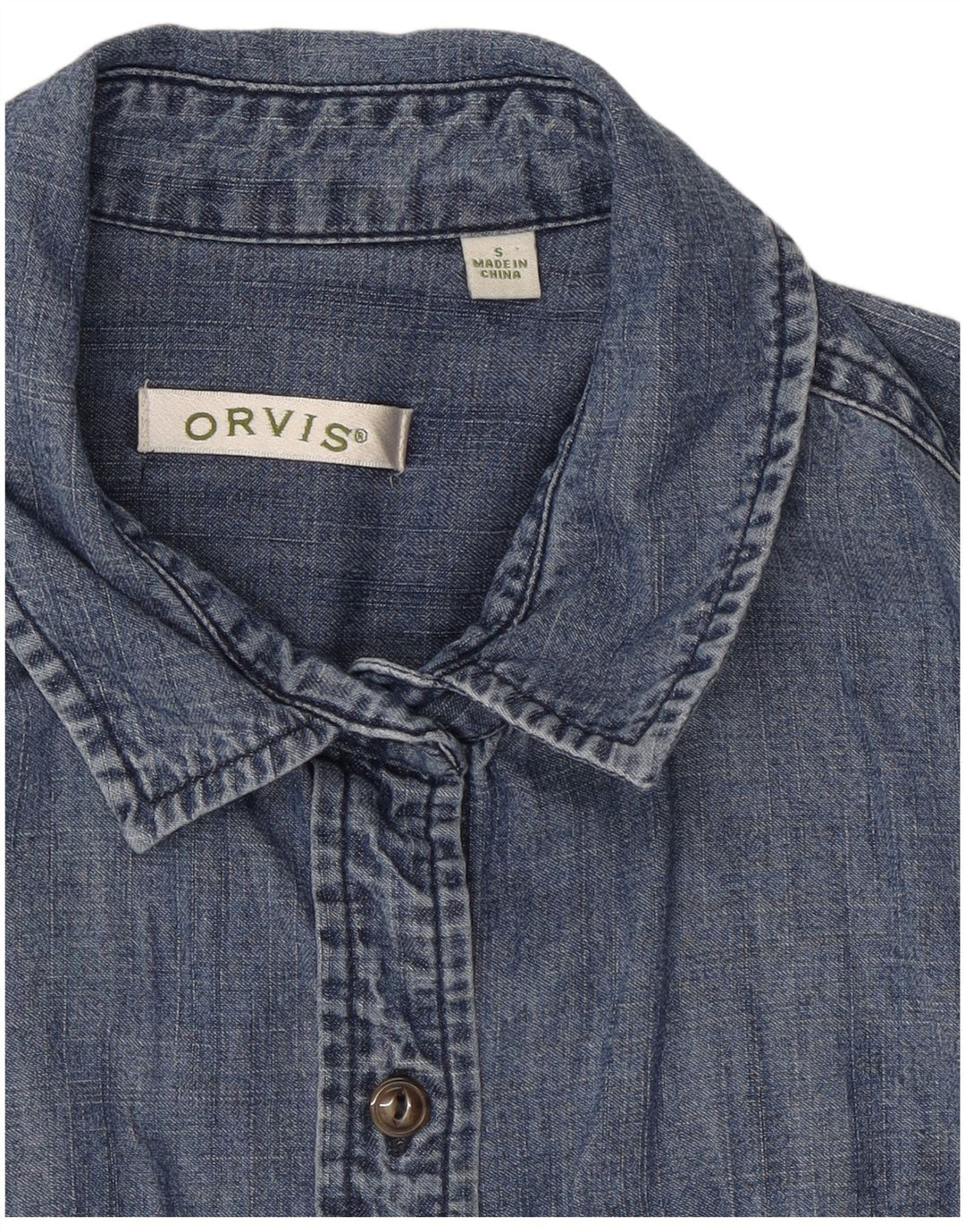 Orvis Damen Jeanshemd UK 10 Small Blau Baumwolle