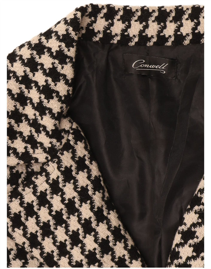 Conwell Damen-Blazer mit 3 Knöpfen, Gr. 8, Schwarz, Hahnentrittmuster