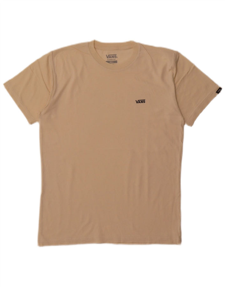 VANS Herren Classic Fit T-Shirt Top Small Beige Baumwolle