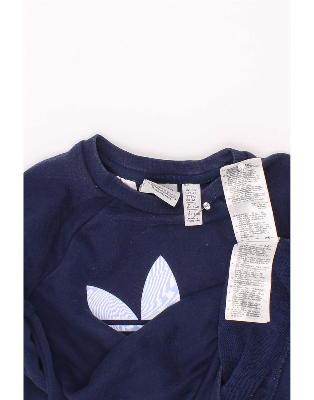 Adidas Jungen Grafik-Sweatshirt-Pullover, 3–4 Jahre, marineblaue Baumwolle