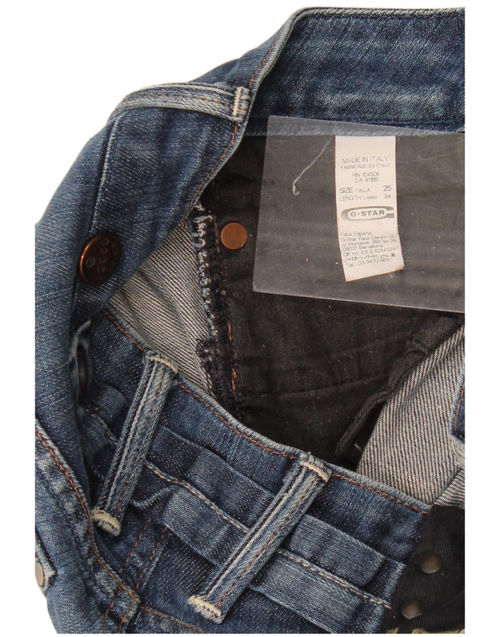 G-Star Damen-Jeans mit niedriger Taille, Röhrenjeans, W25, L34, blaue Baumwolle