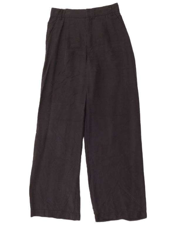 Zara Damen Chinohose mit weitem Bein XS W24 L32 Schwarz