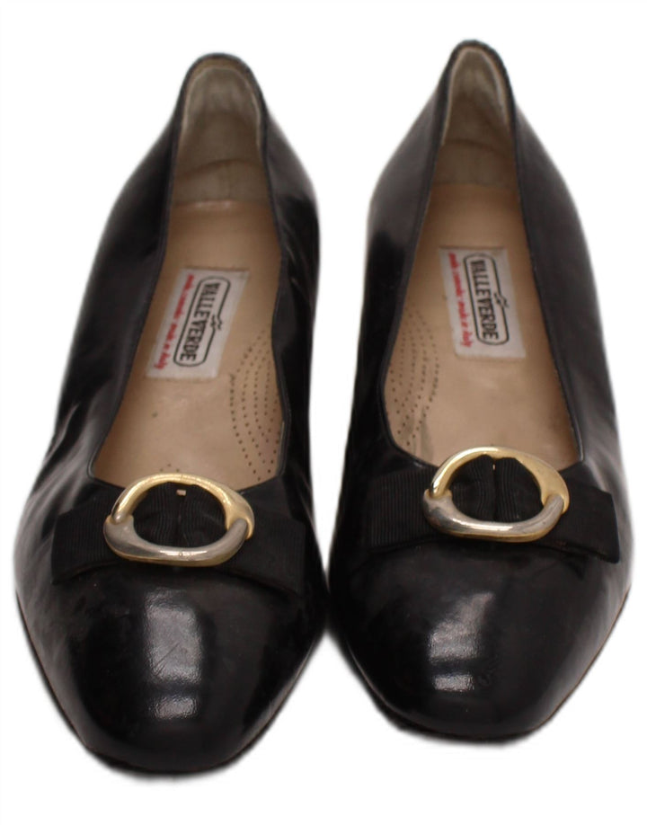 Valle Verde Damen-Ballerinas aus Leder, UK-Größe 6, schwarzes Leder
