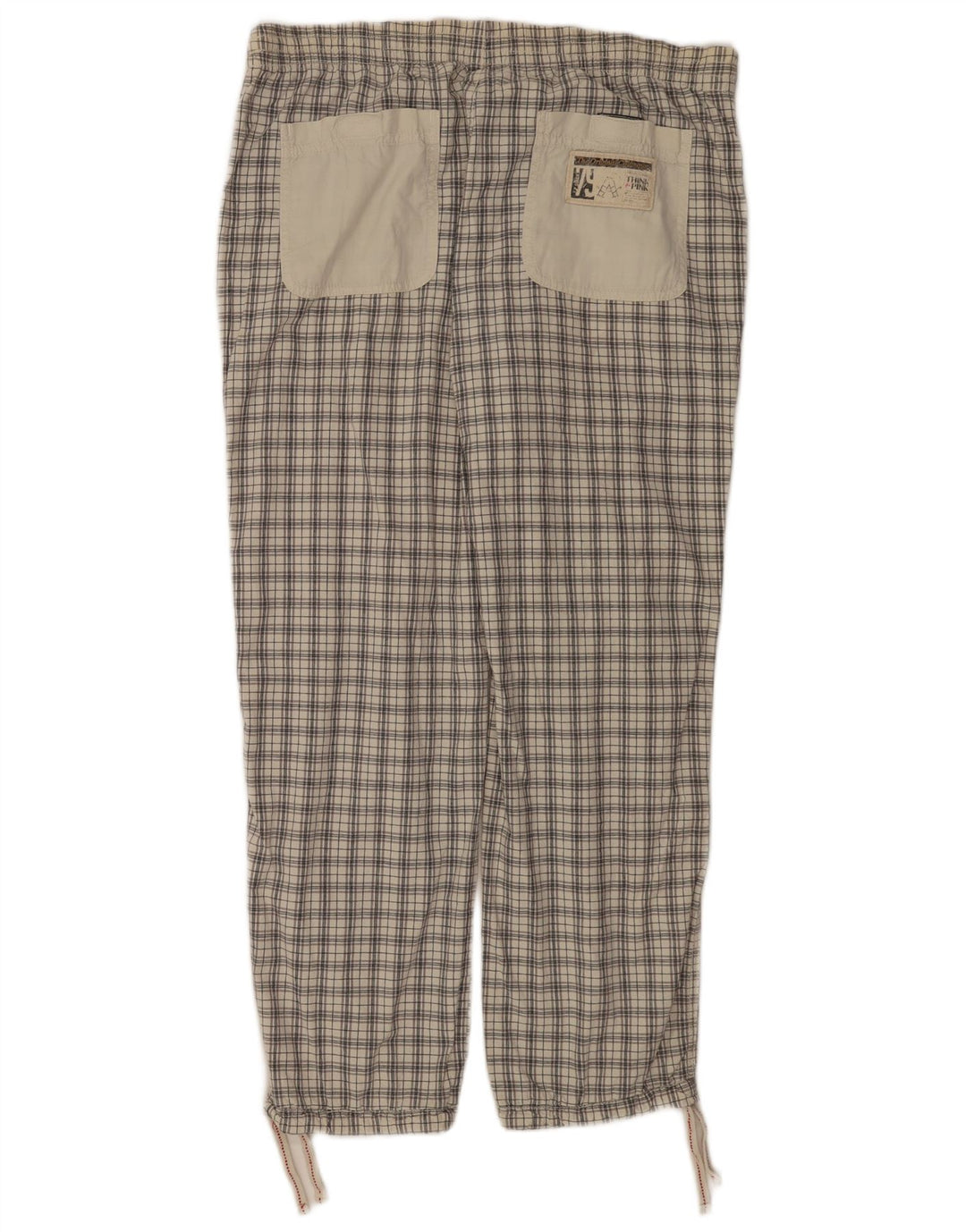 Think Pink Herren-Jogginghose, Größe L, W36, L28, grau kariert
