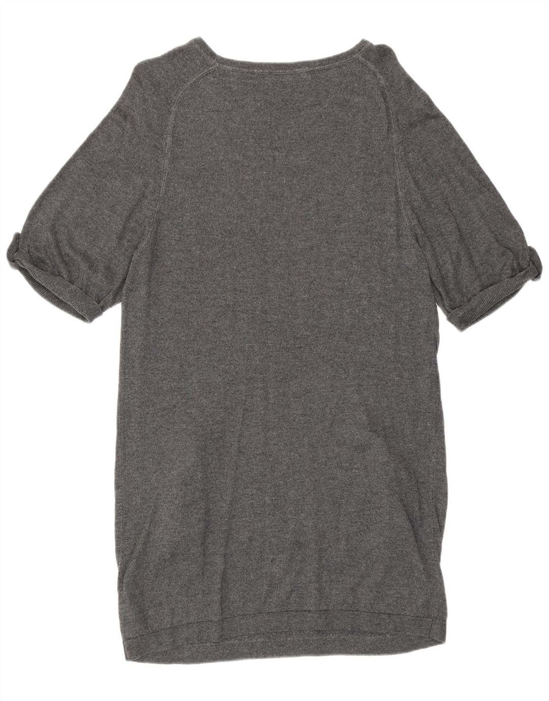 Marks & Spencer Damen-Pulloverkleid mit kurzen Ärmeln, UK 12, mittelgraue Viskose