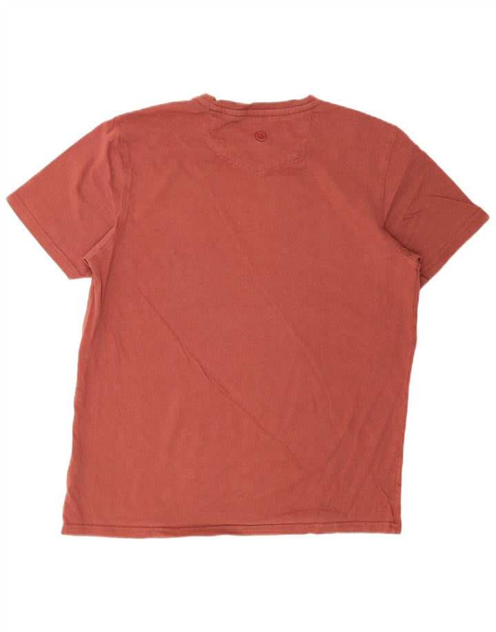 FAT FACE Herren-T-Shirt mit normaler Passform, Grafik, Größe L, aus roter Baumwolle
