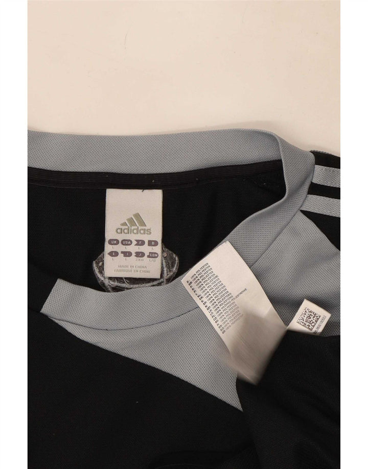 Adidas Herren Climalite T-Shirt Top Large Schwarz Colourblock Polyester
