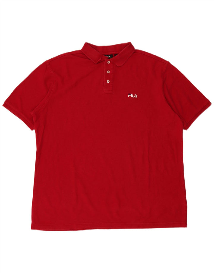 FILA Herren Poloshirt 2XL Rote Baumwolle