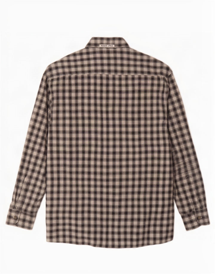 North Pole Herren-Flanellhemd XL, schwarz kariert
