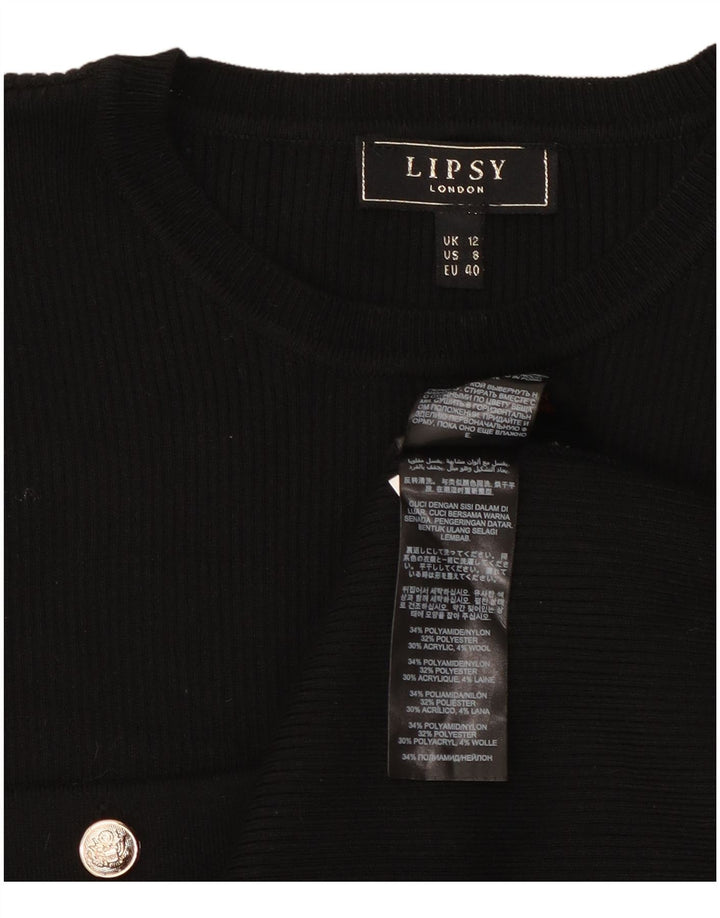 Lipsy Damen Pulloverkleid UK 12 Medium Schwarz Polyamid