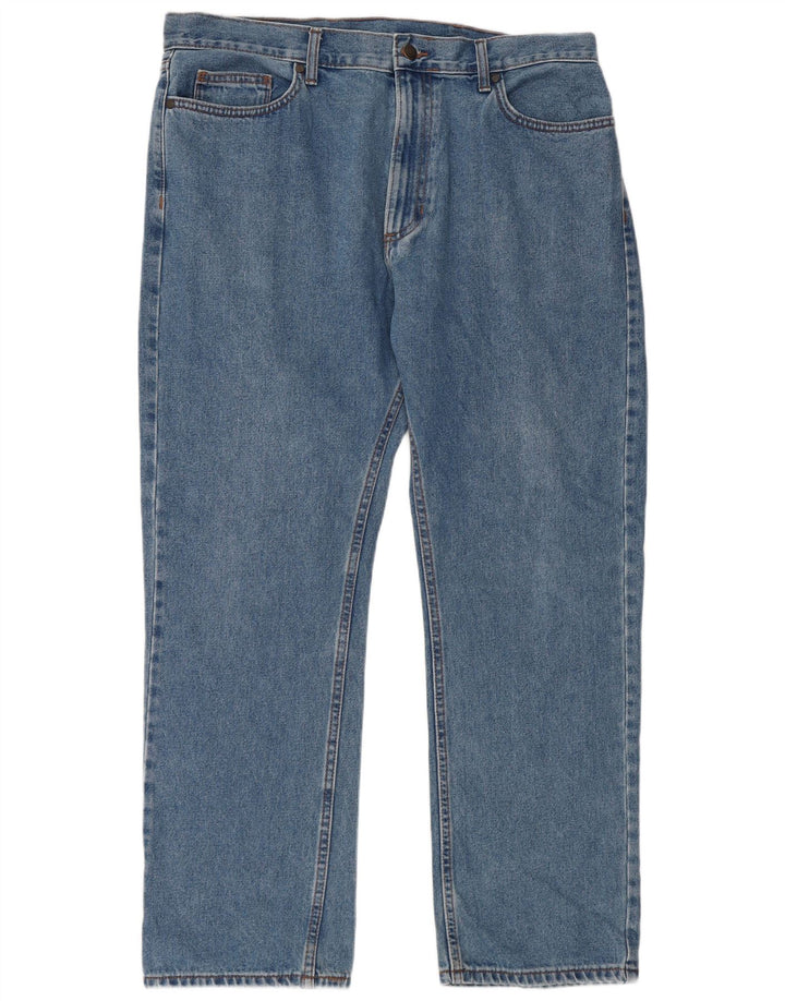 Marks & Spencer Herren Straight Jeans W36 L29 Blaue Baumwolle