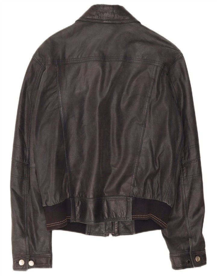 Conbipel Herren Bomber-Lederjacke IT 48 Mittelschwarzes Leder