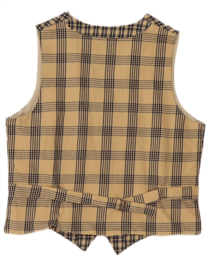 Ingro Rose Damen Weste IT 44 mittelbeige karierte Baumwolle