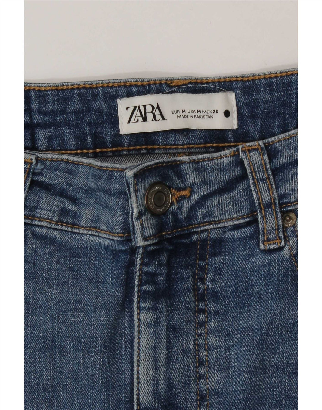 Zara Damen Maxi-Jeansrock mit hoher Taille, mittelgroß, W28, Blau