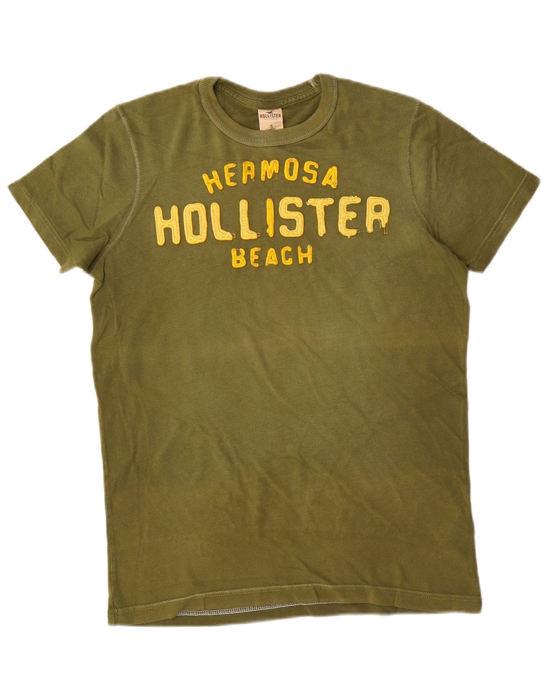 Hollister Herren-T-Shirt mit Grafik, Größe S, Khaki, Baumwolle