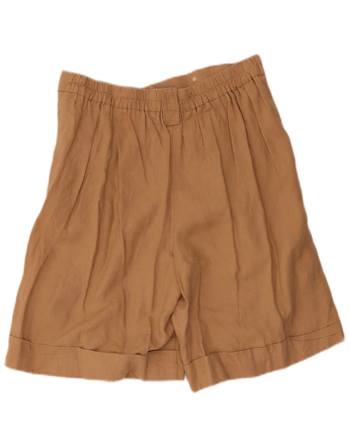 Benetton Womens Pegged Casual Shorts Medium W32 Beige Leinen