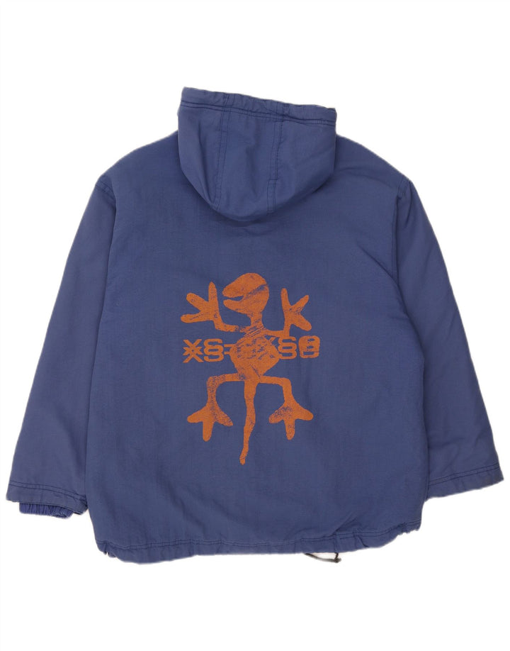 XS EXES Boys Graphic Hooded Windbreaker Jacket 13-14 Years Blue Polyamide