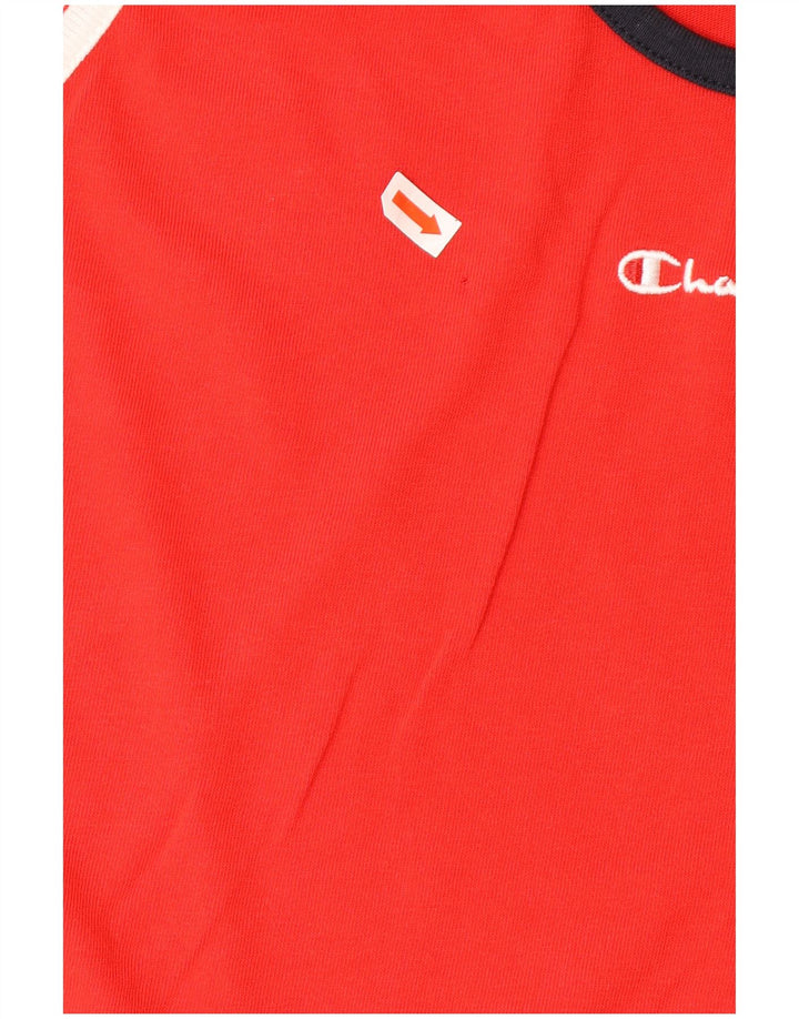 CHAMPION Herren Grafik-Weste-Top XL aus roter Colourblock-Baumwolle