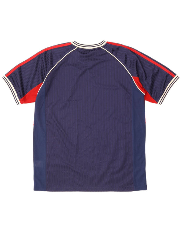Lotto Herren-T-Shirt-Oberteil, mittleres Marineblau, Farbblock-Polyester