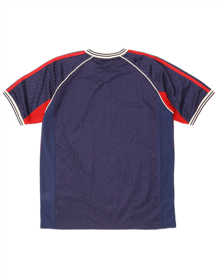 Lotto Herren-T-Shirt-Oberteil, mittleres Marineblau, Farbblock-Polyester