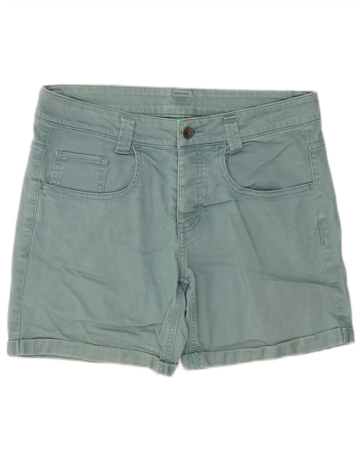 BENETTON Damen Jeansshorts W32 Large Grün