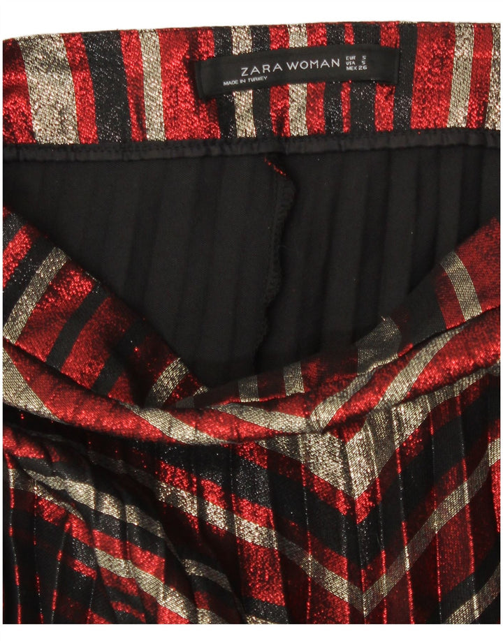 Zara Damen Messerfaltenrock Klein W26 Mehrfarbig gestreift Polyester