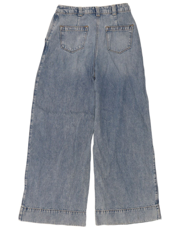 Reiss Damen-Jeans mit hoher Taille und weitem Bein, W27, L32, blaue Baumwolle
