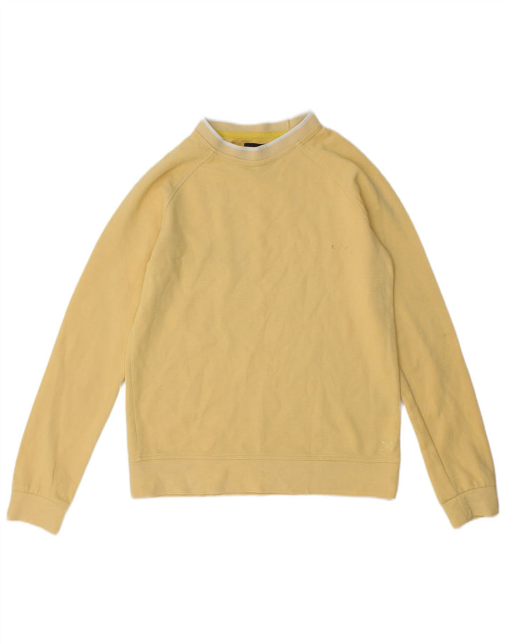 Crew Clothing Damen-Sweatshirt-Pullover UK 12 Mittelgelbe Baumwolle